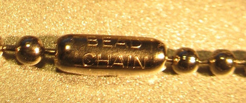T006 3rd SON Books GI JOE Custom Nickle Plated #3 Ball Chain Clasp marked "Bead Chain" New