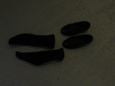 F007 GI JOE Hasbro black dress shoes with socks brand new unused!