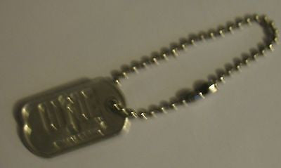 T002  Metal Military Dog Tag with Bead Chain & marked clasp.