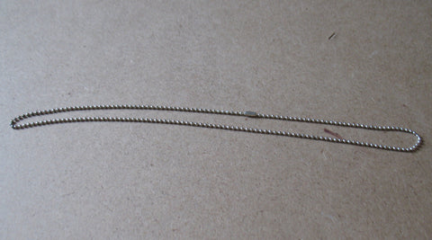 T012 12 inch drop nickle plated bead chain with "Bead Chain" Marked Clasp